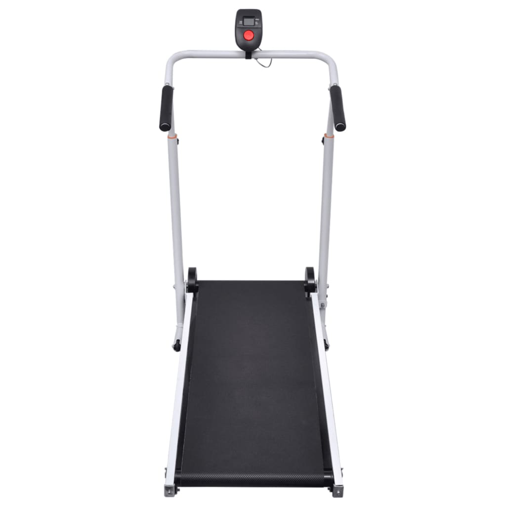 Strengthsphere Mini Foldable Treadmill Black with sleek design and digital display.