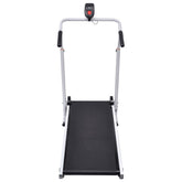 Strengthsphere Mini Foldable Treadmill Black with sleek design and digital display.