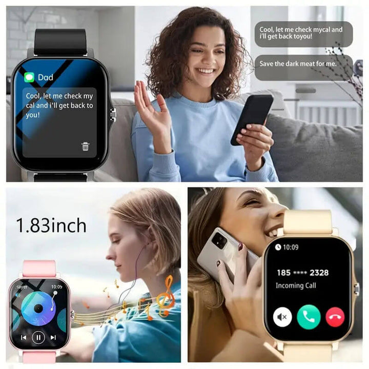 Strengthsphere Kids Smart Watch Phone 2G displayed with message alerts and call answering features.