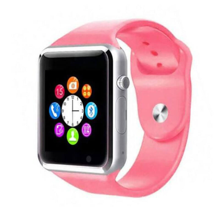 Strengthsphere Kids Smart Watch Phone 2G in pink with colorful app icons on screen.