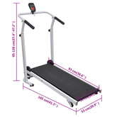 Strengthsphere Mini Foldable Treadmill Black showing dimensions and features for home fitness.