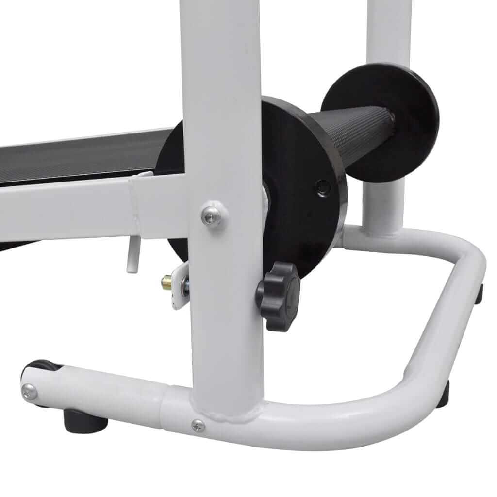 Strengthsphere Mini Foldable Treadmill Black close-up of frame and roller for effective portability and storage.