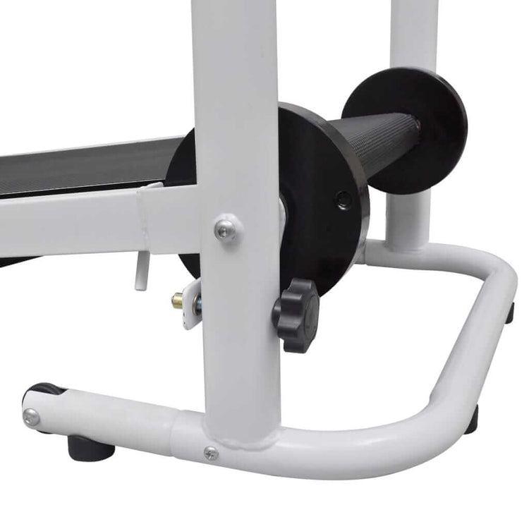 Strengthsphere Mini Foldable Treadmill Black close-up of frame and roller for effective portability and storage.