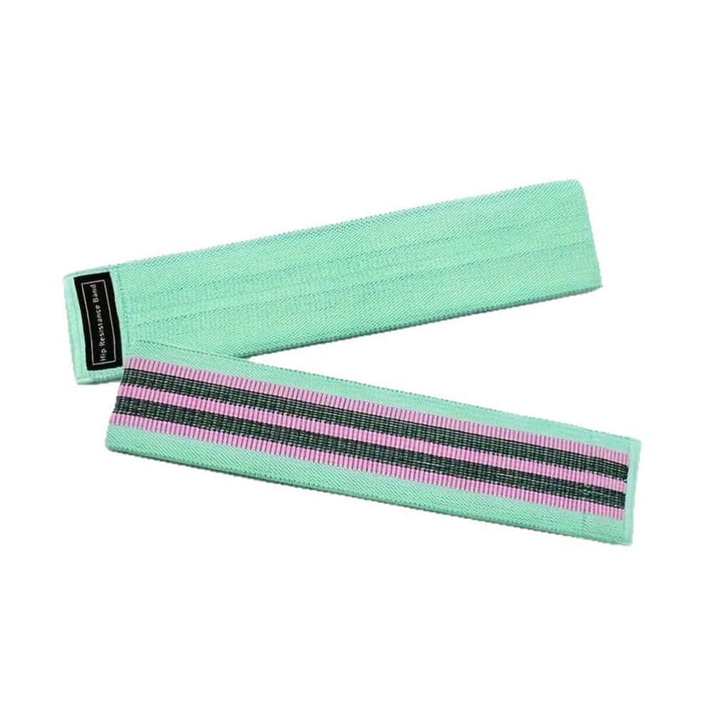 Strengthsphere 3 Pack Resistance Loop Bands in mint green with pink and black stripes for effective workouts.