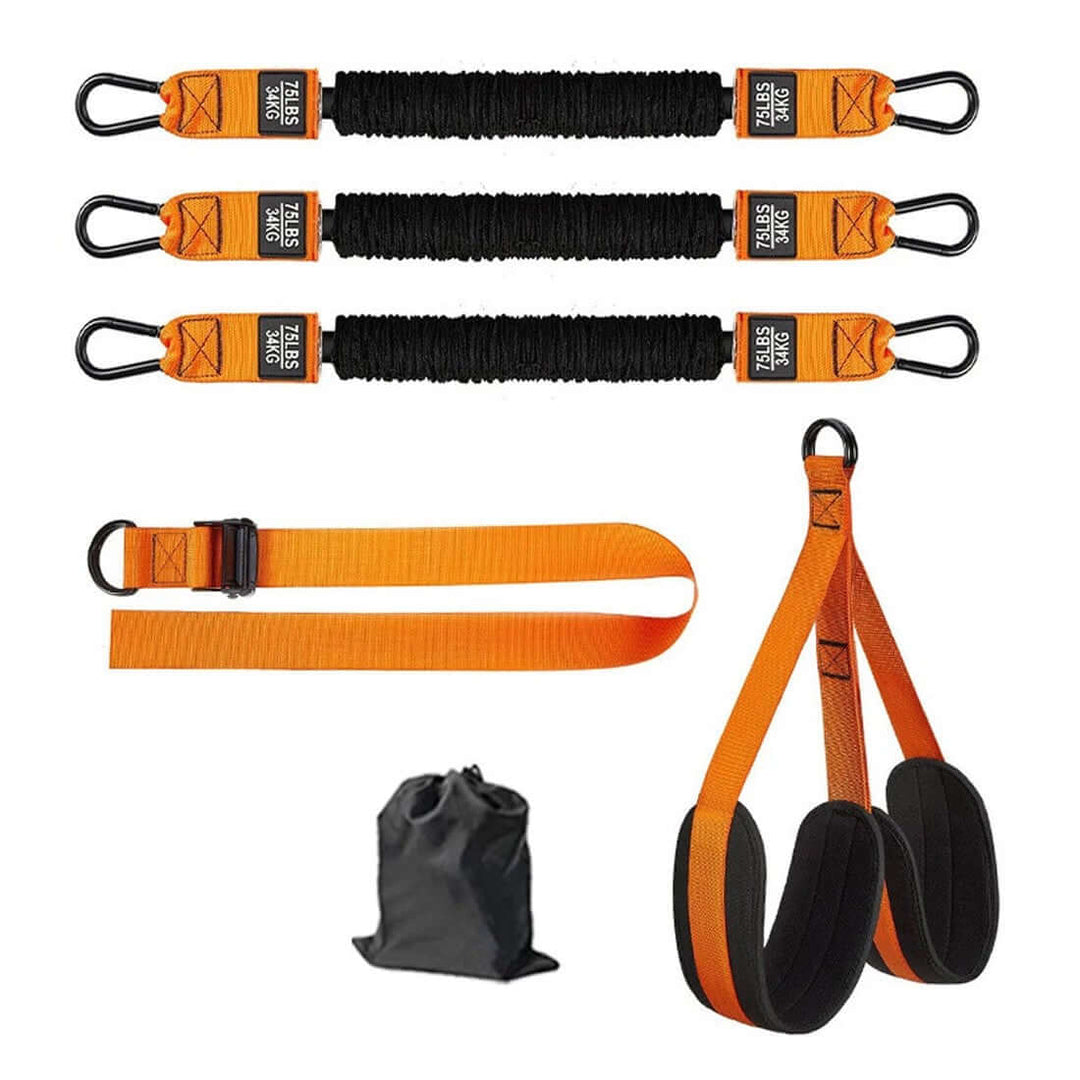 Strengthsphere Heavy Duty Pull Up Bands Set including adjustable resistance bands and exercise handles.