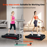 Strengthsphere Incline Walking Pad Treadmill in use at home, showcasing convenient exercise while working.