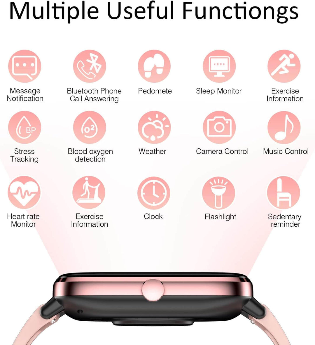 Strengthsphere Bluetooth Smart Fitness Watch features multiple useful functions including message notifications, sleep monitor, and health tracking.