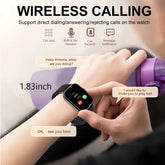 Strengthsphere Kids Smart Watch Phone 2G displaying wireless calling features and message notifications on a 1.83-inch screen.