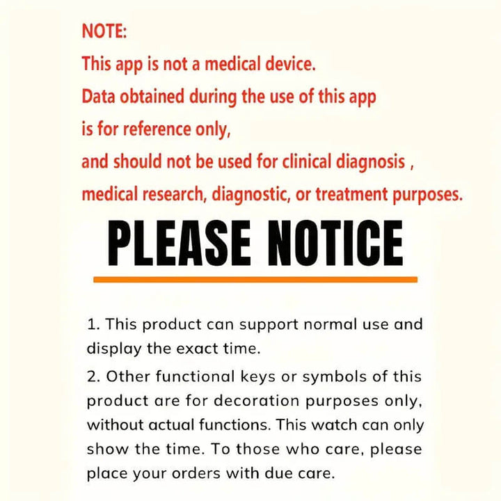 Notice about Strengthsphere Kids Smart Watch Phone 2G not being a medical device, only for time display.